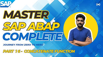 MASTER SAP ABAP (Concatenate Function) - Part 16 (URDU / HINDI)