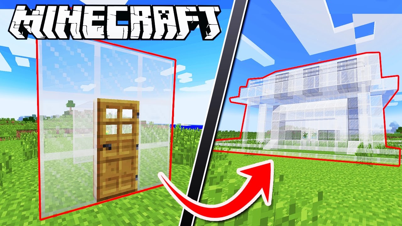 Minecraft House Made Of Only Glass Youtube