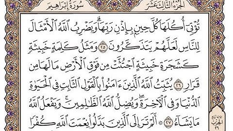 الجزء الثالث عشر الربع السابع سورة ابراهيم من الآية 10 إلى الآية 27