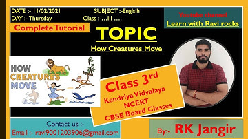 How Creatures Move Complete tutorial video with Textbook Questions