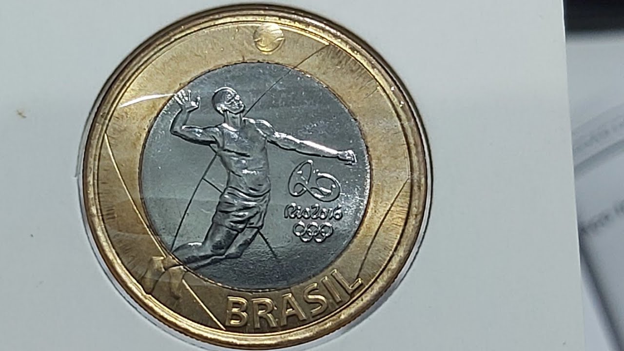 Moeda das olimpíadas de 1 Real voleibol ano 2015. Valor atualizado.