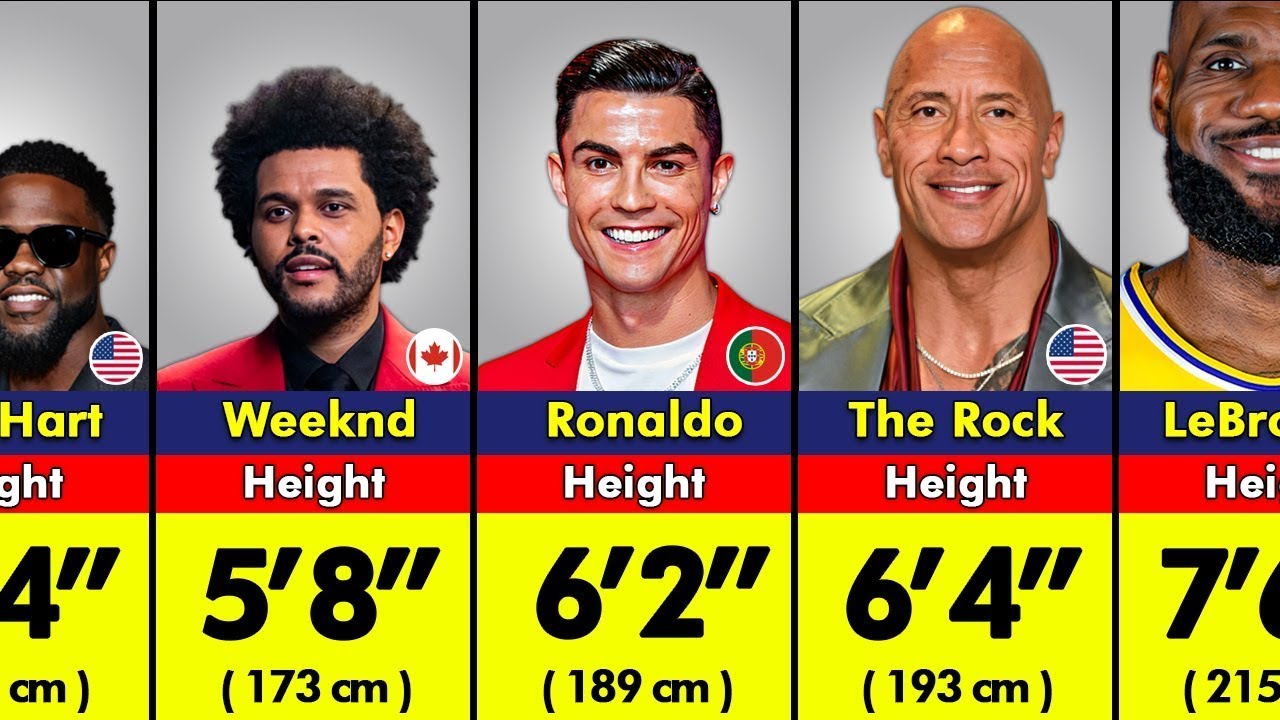 😲 Shocking Height of Male Celebrities in 2025 | Shortest to Tallest ...