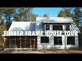 Inside a midcoast maine timber frame home and barn  shelter design build