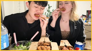 TALKING ABOUT LIVING IN KOREA AS A FOREIGNER (Soy Sauce , Spicy Sauce) Korean Fried Chicken MUKBANG