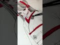 ダイソーの筆1本で塗ってみた #アナログイラスト #イラストレーター #イラストメイキング