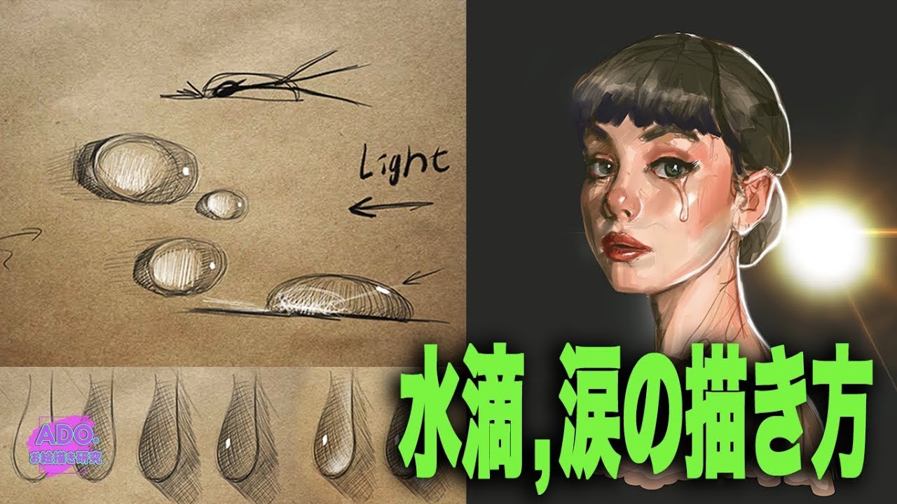 描き方 実は簡単 水滴 涙の描き方 絵が上手い と言われるに違いない Youtube