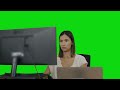 Businesswoman working on a computer, green screen 4k #greenscreen #videoediting #computer