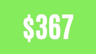 countup $500 - simple white (speed 0.1s) green screen