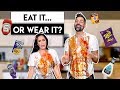 Eat It Or Wear It Food Challenge | Dhar and Laura