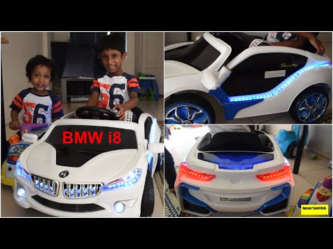 rovo-kids---bmw-i8-kids-ride-on-electric-car---battery-toy-car-built-in-songs---tamil-review!