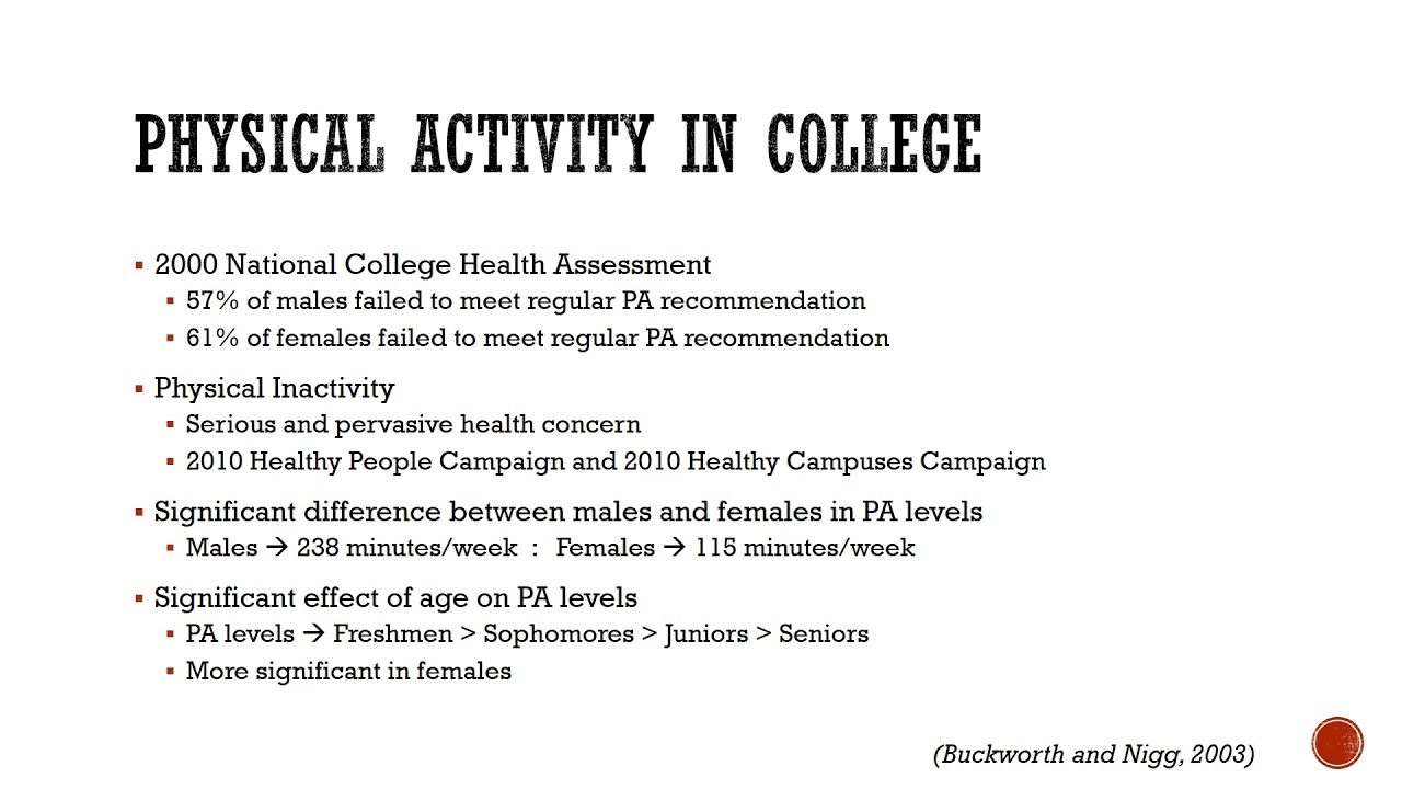 Physical Activity and gender differences in campus recreation