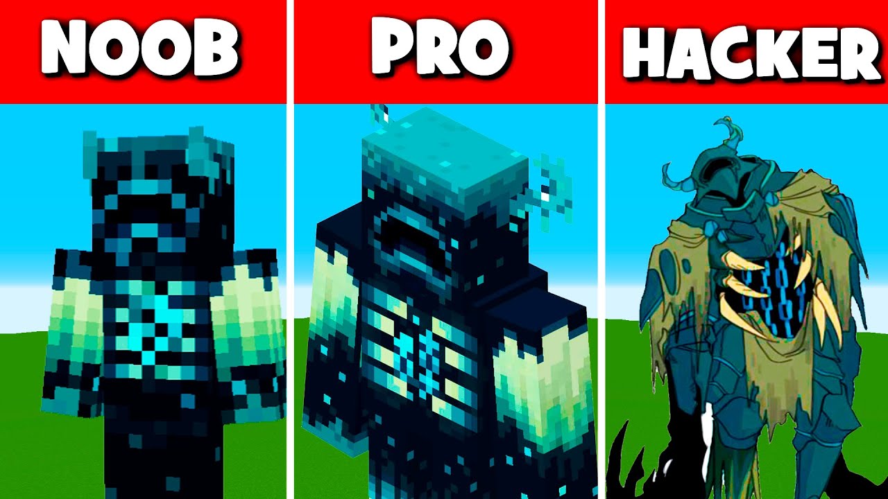 NOOB VS PRO VS HACKER Warden Minecraft Pixel art