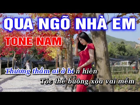 Qua Ngõ Nhà Em Karaoke Nhạc Sống Rumba | Tone Nam Karaoke | Hoàng Dũng Karaoke