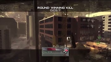 MW2 Highrise Trickshot Cross Map Round Winning Kill