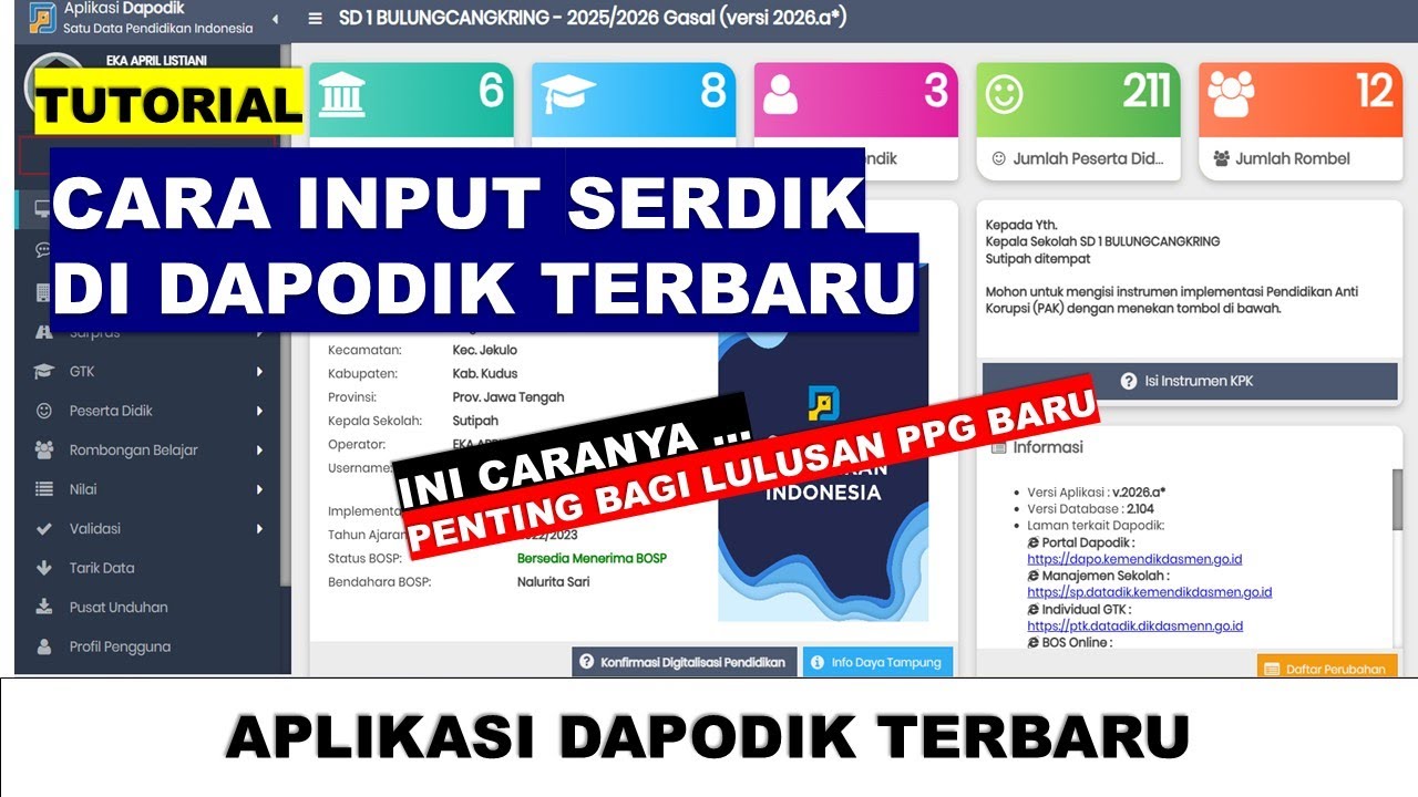 CARA INPUT SERDIK DI DAPODIK