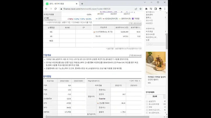 080530코디 주가 전망 및 차트 분석