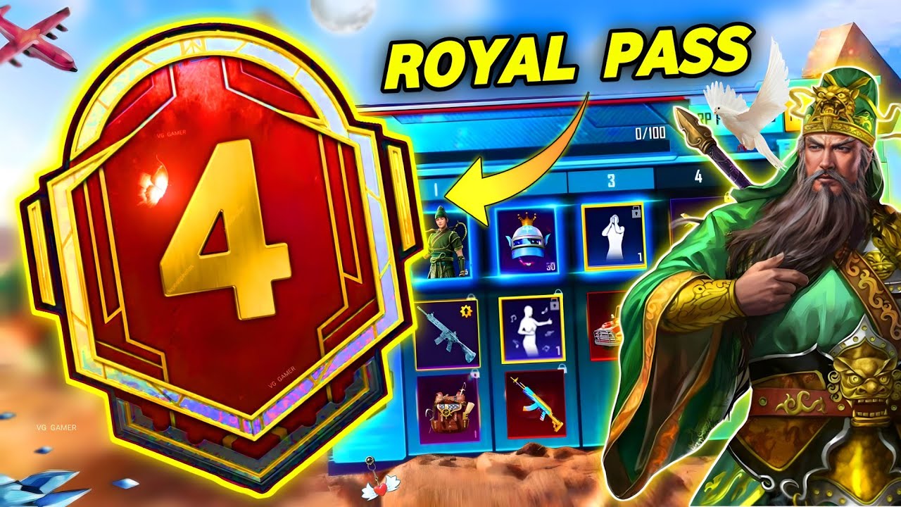 A4 ROYAL PASS 1 TO 100 RP REWARDS  ACE 4 ROYAL PASS LEAKS PUBG MOBILE/BGMI  ( ROYAL PASS A4 REWARDS) 