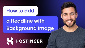How to add a Headline with Background Image to Hostinger