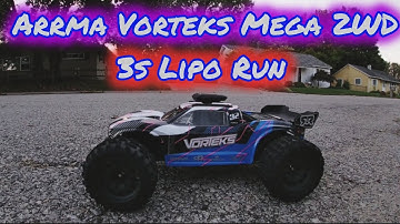 Arrma Vorteks Mega 2WD RC Truck - How Fast is it on 3s Lipo Battery