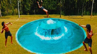 I Build Underground House Water Slide To Tunnel Underground Swimming Pools For hiding