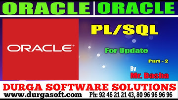 Oracle Tutorial||onlinetraining||pl/sql|| For Update Part-2 by Basha