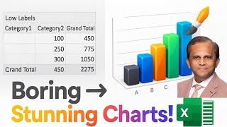 57. Transform Boring Pivot Charts into Stunning Visuals in Excel 🎨