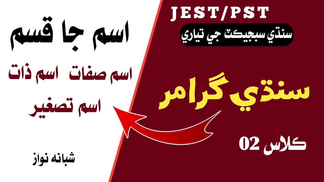 Noun | Sindhi Grammar | Kinds of noun  |Professor Shabana Nawaz |  JEST/PST Sindhi | Sindhi Thoughts