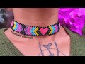 GARGANTILLA DE CORAZONES MULTICOLOR ♥️CON CHAQUIRAS/MOSTACILLAS| Beaded multicolor heart choker DIY