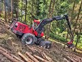 🌲Komatsu 941.1 &amp; Ecoforst T-Winch 10.2 • Harvester &amp; Winch Action • Forstbetrieb Weis • Slope🌲