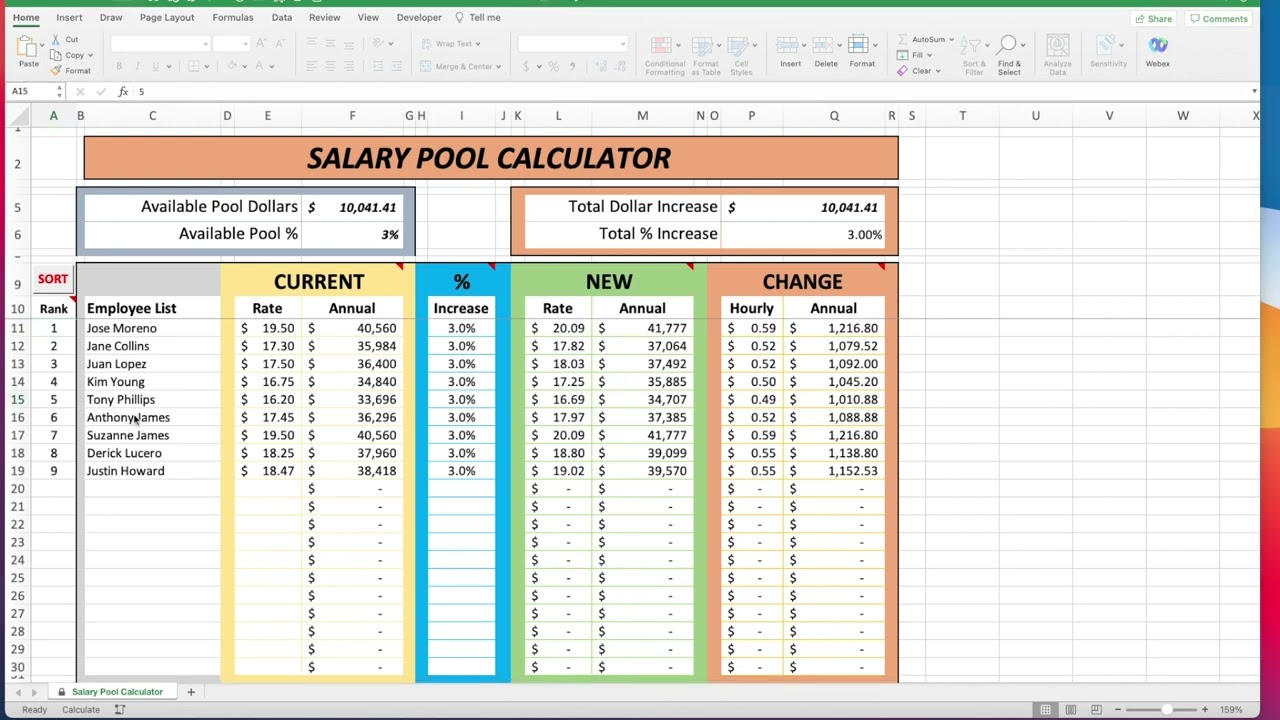 stack ranking excel template