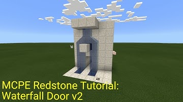 Minecraft Pocket Edition Redstone Tutorial: Waterfall Door v2 (MCPE 1.0.5)