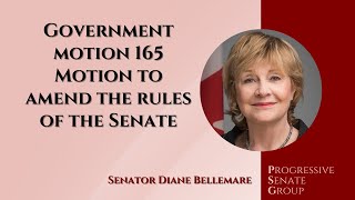 Senator Bellemare speaks about a motion to amend the Rules of the Senate -May 1, 2024 (English feed)