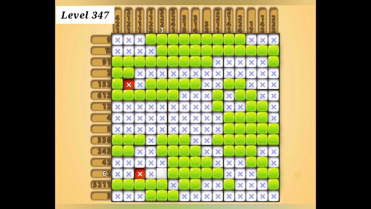 Nono Crossing Level 347 Picture Nonogram - YouTube Nono Crossing Level 347 Picture Nonogram - YouTube