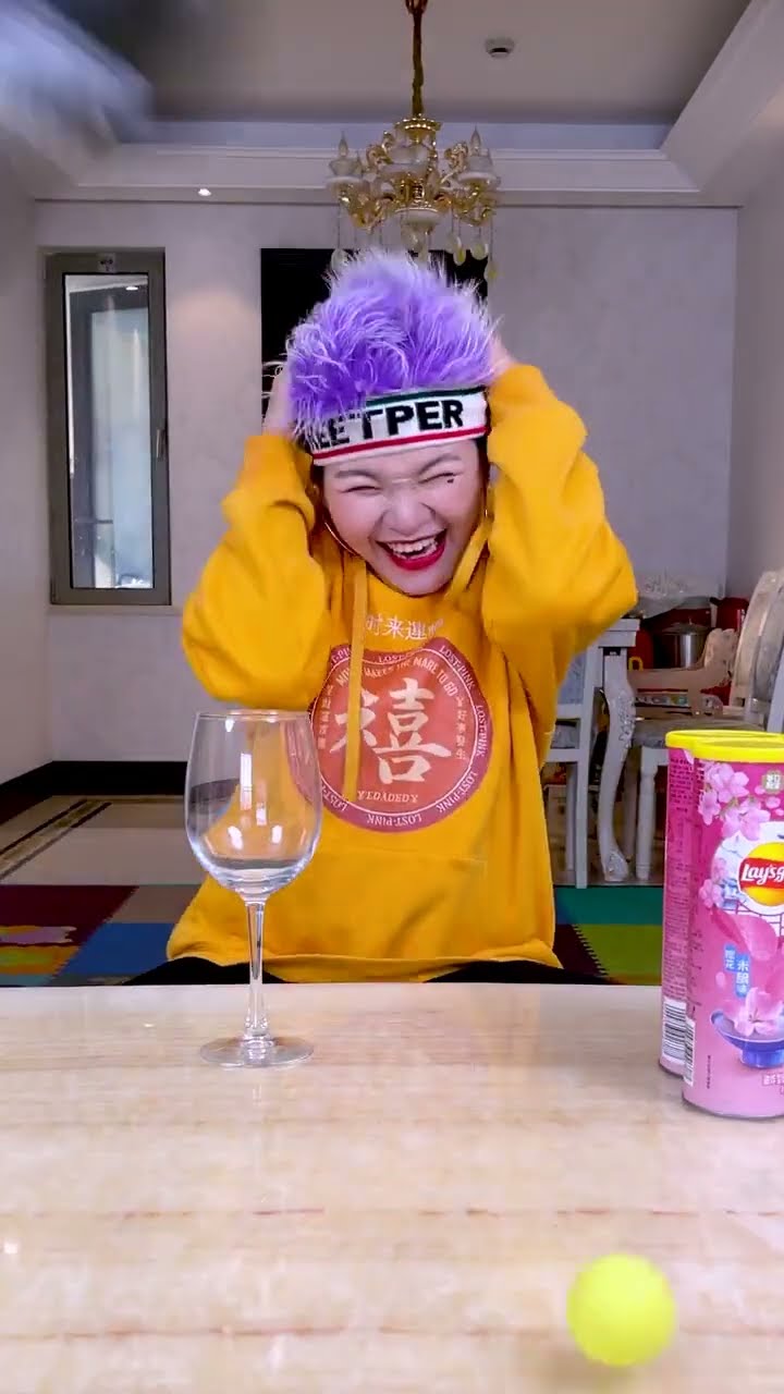 Cup Shaking Ping Pong Challenge, So Difficult!#Funnyfamily#Partygames#Shorts#Challenge