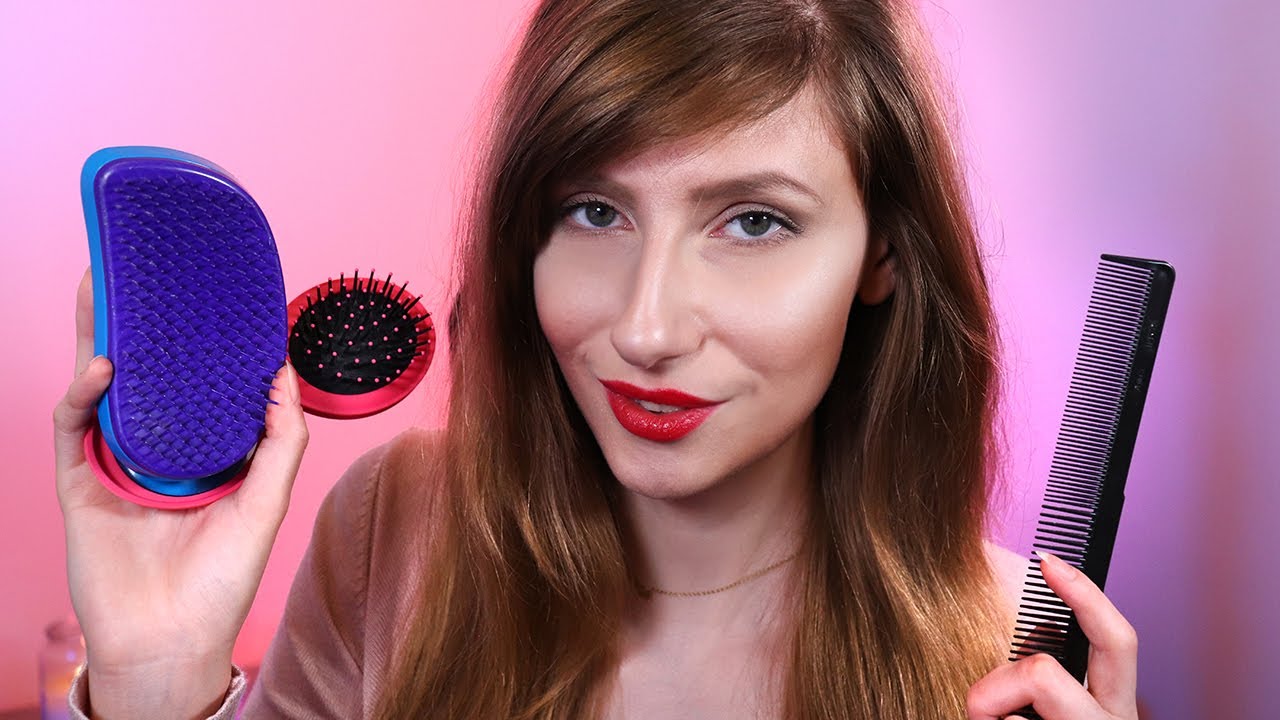 Hair Brushing Asmr Whisper 60fps Asmr Long Hair Play Youtube