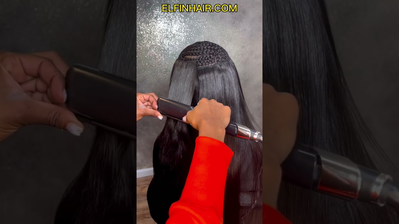 🍭Sew-in Weave Tutorial For Blackgirls! Wavy Bundles Install + Flat Iron 