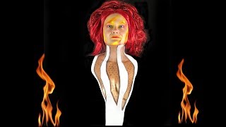 Olympic Torch Fire Spirit makup and bodypaint