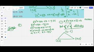 57.JEE MAIN PYQ STRAIGHT LINES Let k be an integer such that the triangle with vertices (k, -3k), (5