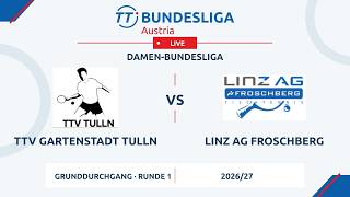 LIVE: TTV Gartenstadt Tulln vs LINZ AG Froschberg | Austrian Women's Table Tennis Bundesliga