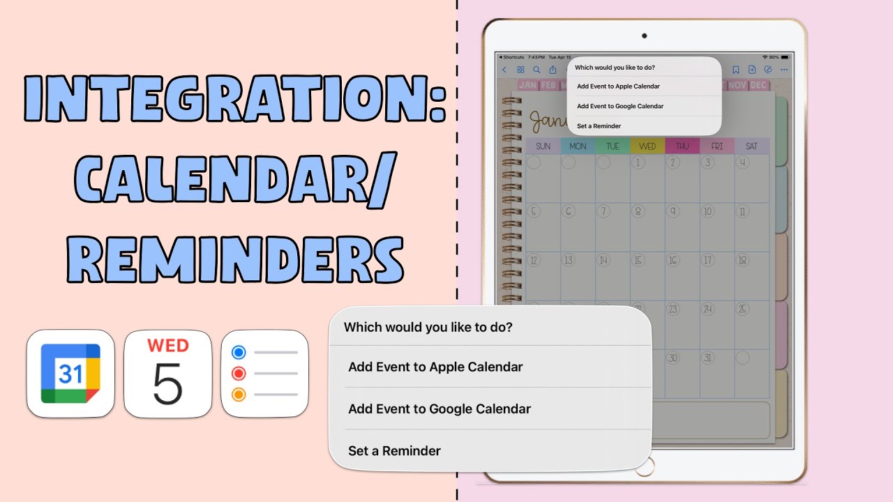How to Use the Calendar & Reminders Integration in Digital Planner ...