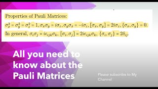 All you need to know about Pauli matrices