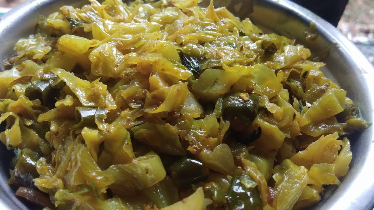 Cabbage fry recipe Bandha kobi vaja recipe Cabbage fry recipe in