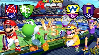 Mario Tennis Aces - Mario And Yoshi Vs Wario And Waluigi Gr Court