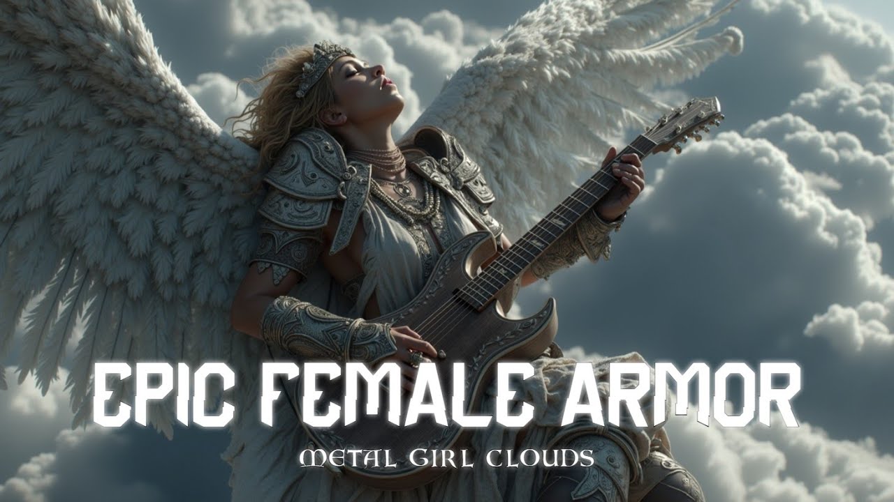 Мифическая Женщина Гитарист Воин: Эпическая Фэнтези Рок Боевая Музыка | Арт Концепция и Сила