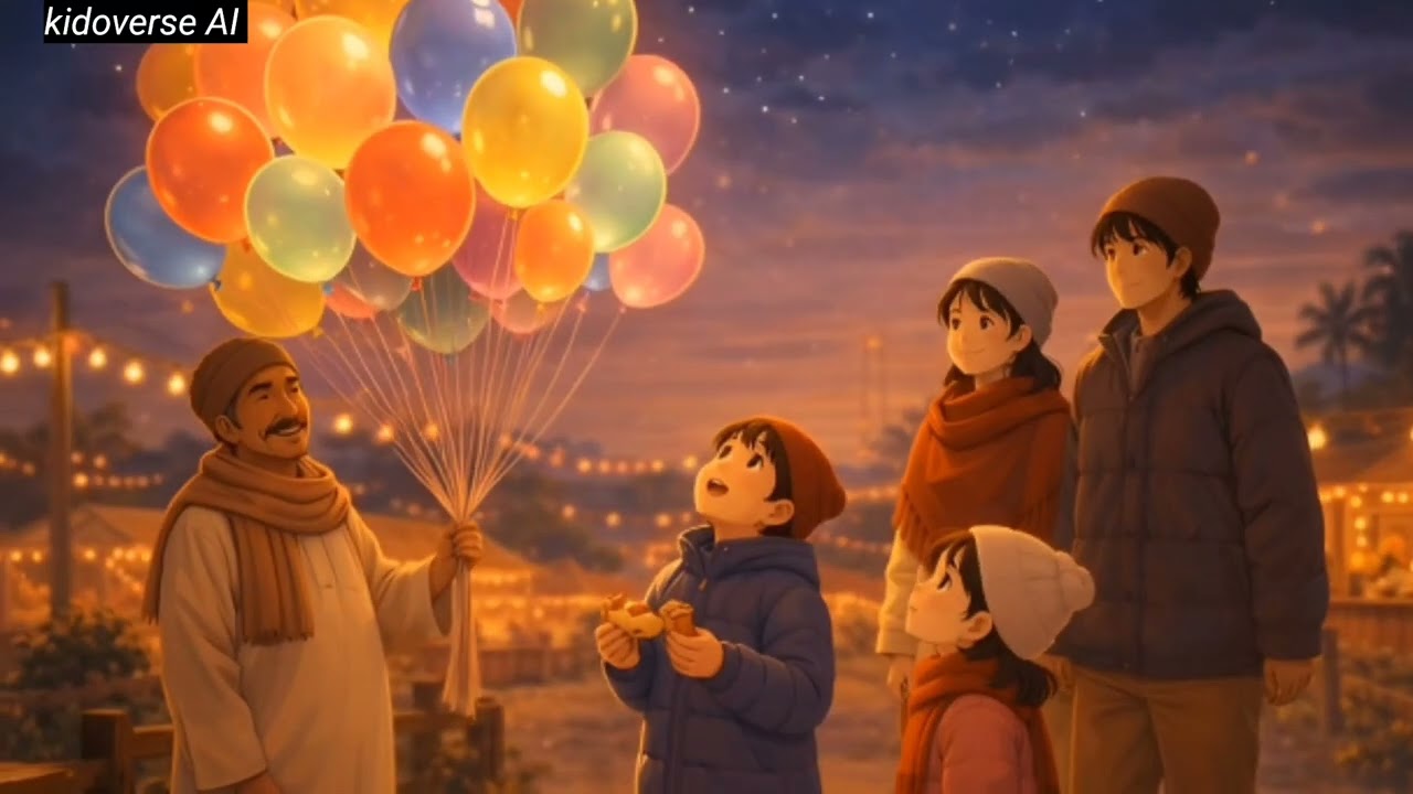 Village Fair with Family|3d Ghibli-style 