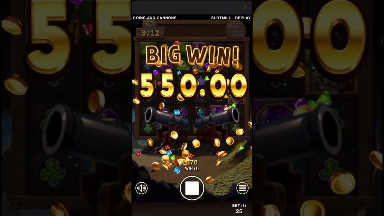 Huge win from a 25$ spin on Coins and Cannons #slots#gambling#onlinecasino#bet365