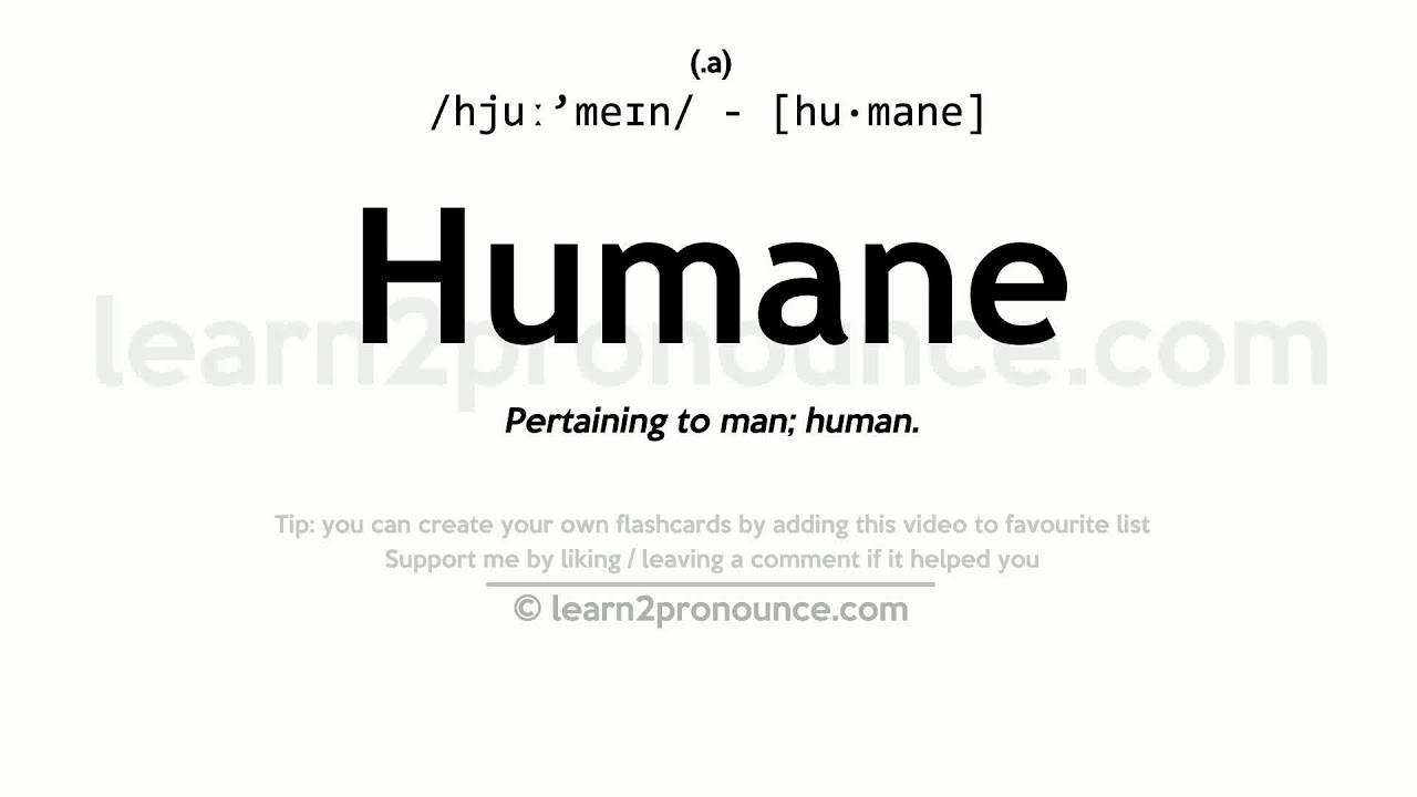 meaning of humanely