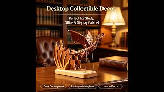 Wooden Flying Dragon Automaton, Kinetic Sculpture Western Creature Model