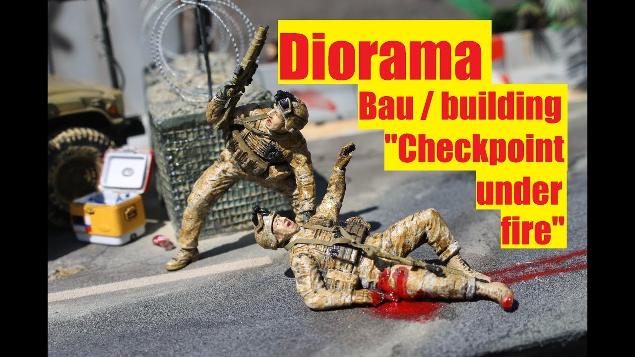 (Reupload) Diorama Bau / building "Checkpoint under fire" ACADEMY M1151 1/35