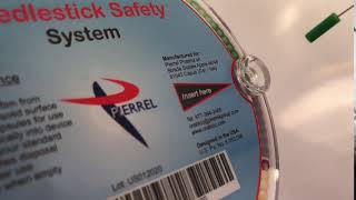 Needlestick safety system by Orabloc, device mechanism detail